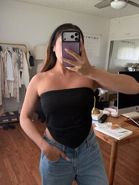 Black Strapless Top